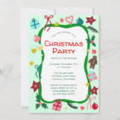 Eigenzinnige Whimsical Christmas Party CUSTOM Kaart (Voorkant)