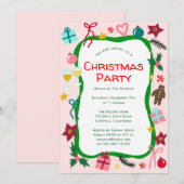 Eigenzinnige Whimsical Christmas Party CUSTOM Kaart (Voorkant / Achterkant)