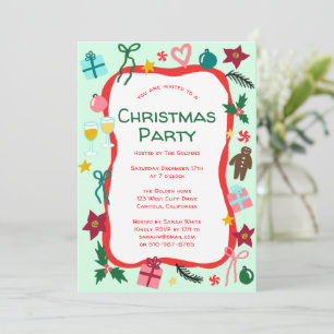 Eigenzinnige Whimsical Christmas Party CUSTOM Kaart