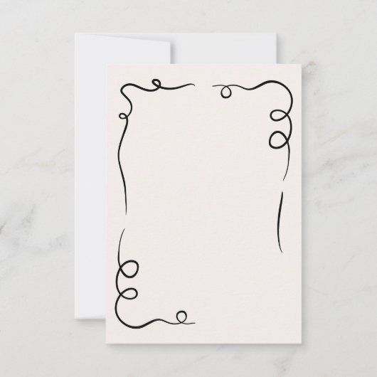 Eigenzinnige Whimsical Hand getrokken bruiloft Fra Save The Date (Achterkant)