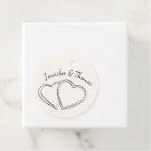 Eigenzinnige Whimsical Hand getrokken Doodle Heart Bedankjes Labels (In situ)