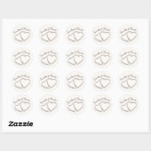 Eigenzinnige Whimsical Hand getrokken Doodle Heart Ronde Sticker (Vel)