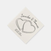 Eigenzinnige Whimsical Hand getrokken Doodle Heart Servet (Hoek)