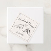 Eigenzinnige Whimsical Hand Getrokken Doodle Schoe Bedankjes Labels (In situ)