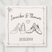 Eigenzinnige Whimsical Hand Getrokken Doodle Schoe Bedankjes Labels (Voorkant)