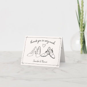 Eigenzinnige Whimsical Hand Getrokken Doodle Schoe Bedankkaart