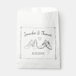 Eigenzinnige Whimsical Hand Getrokken Doodle Schoe Bedankzakje