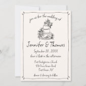 Eigenzinnige Whimsical Hand getrokken taart Doodle Kaart (Voorkant)