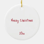 Eigenzinnige Whimsical Red Nosed Reindeer met Lich Keramisch Ornament (Achterkant)