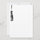 Eigenzinnige Whimsical Unique Hand Drawn Afstudeer Kaart (Achterkant)