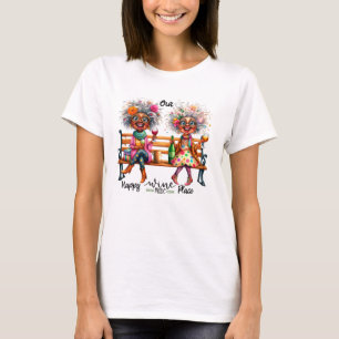 Eigenzinnige wijn dames Happy Place dames T-shirt