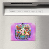 Eigenzinnige wijn dames Happy Place magneet (Insitu (Vaatwasser))