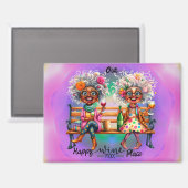 Eigenzinnige wijn dames Happy Place magneet (Voorkant / Achterkant)