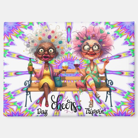 Eigenzinnige wijn dames juichen magneet (Voorkant)