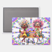 Eigenzinnige wijn dames juichen magneet (Voorkant / Achterkant)