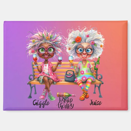 Eigenzinnige wijn dames therapie magneet (Voorkant)