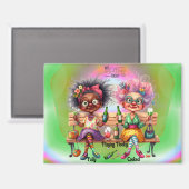 Eigenzinnige wijn dames volwassen magneet (Voorkant / Achterkant)