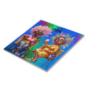 Eigenzinnige wijndames maar eerste keramische Tege Tegeltje (Zijkant)