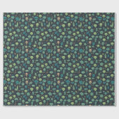 Eigenzinnige Zee Creatures en Aliens Pattern Cadeaupapier (Vlak)