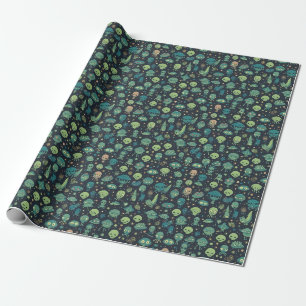 Eigenzinnige Zee Creatures en Aliens Pattern Cadeaupapier