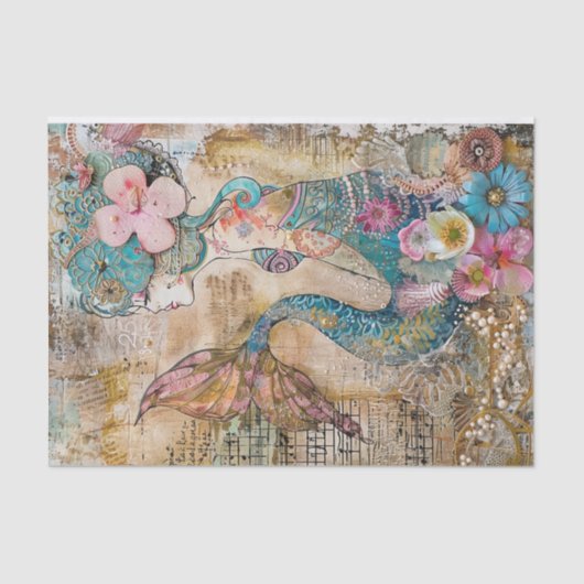 EIGENZINNIGE ZEEMEERMIN DECOUPAGE TISSUEPAPIER (Voorkant)