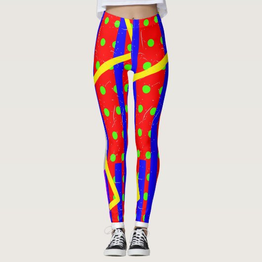 Eigenzinnige Zig-Zag Clown Broek Esthetisch Leggings (Voorkant)