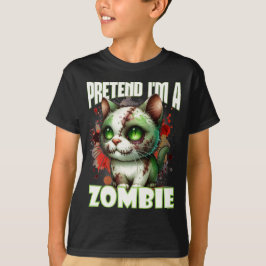 Eigenzinnige Zombie Cat Design voor Halloween Fun T-shirt