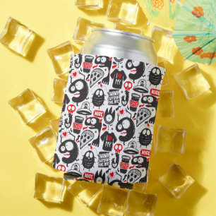 Eigenzinnige zwart en rood monster Doodles Blikjeskoeler