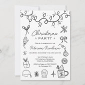 Eigenzinnige zwart-wit illustratie moderne Kerstmi Kaart (Voorkant)