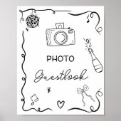 Eigenzinnige zwarte Hand getrokken gastenboek brui Poster (Voorkant)