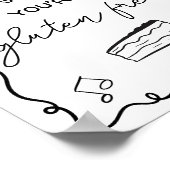 Eigenzinnige zwarte Hand Getrokken Gluten Wedding Poster (Hoek)