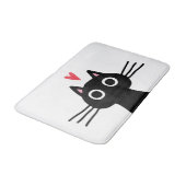 Eigenzinnige Zwarte Kitty Kat met Hart Badmat (Gekanteld)