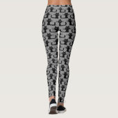 Eigenzinnige zwarte kitty katten patroon | Leuk Di Leggings (Achterkant)