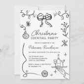 Eigenzinnige zwarte witte illustratie Christmas Co Kaart (Voorkant)