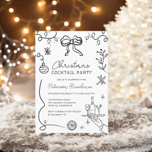 Eigenzinnige zwarte witte illustratie Christmas Co Kaart