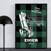 Eiger 3967 m Swiss Alps Moutainering Poster