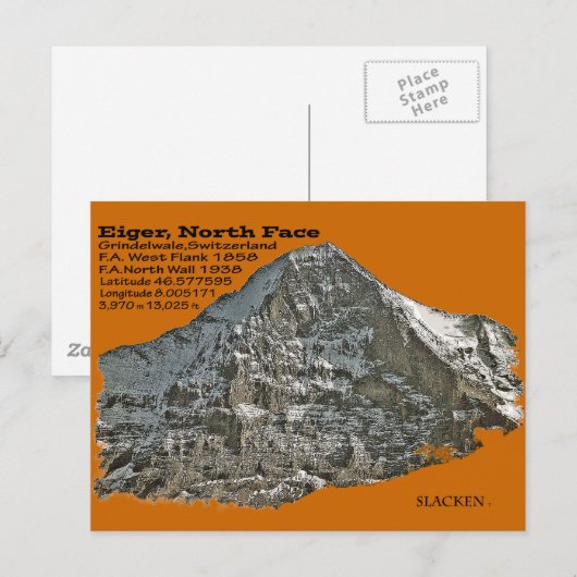 Eiger, het gezicht van het Noorden Briefkaart (Voorkant / Achterkant)