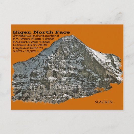 Eiger, het gezicht van het Noorden Briefkaart (Voorkant)