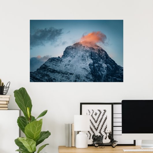 Eiger in de ochtend - Zwitserland Poster (Thuiskantoor)