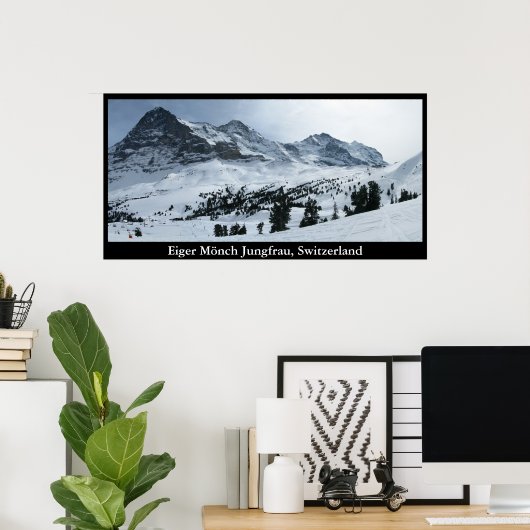 Eiger Mönch Jungfrau, Zwitserland Poster (Thuiskantoor)