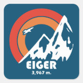 Eiger Sun Eagle Vierkante Sticker (Voorkant)