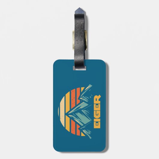 Eiger Switzerland Retro Turquoise Bagagelabel (Achterkant verticaal)