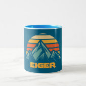 Eiger Switzerland Retro Turquoise Tweekleurige Koffiemok (Center)