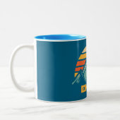 Eiger Switzerland Retro Turquoise Tweekleurige Koffiemok (Links)