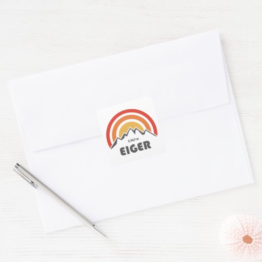 Eiger Vierkante Sticker (Envelop)
