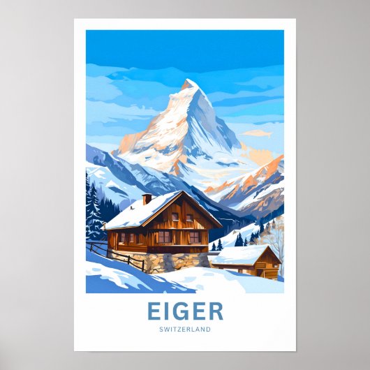 Eiger Zwitserland Reisprint Poster (Voorkant)