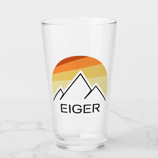 Eiger Zwitserland Retro Glas (Voorkant)