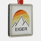 Eiger Zwitserland Retro Metalen Ornament (Rechts)