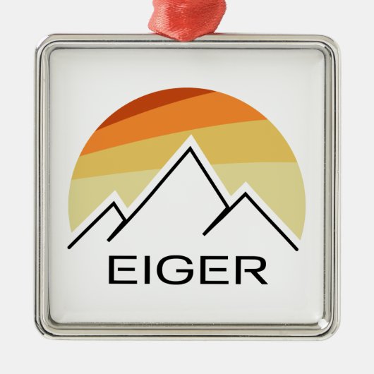 Eiger Zwitserland Retro Metalen Ornament (Voorkant)