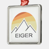 Eiger Zwitserland Retro Metalen Ornament (Links)